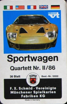 Schmid Spiele "Sportwagen" 1968 Cardgame (3521)